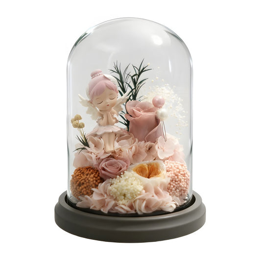 Preserved Rose Under a Glass Dome - Ballet Dancer - Luxury Valentine's Day Gift