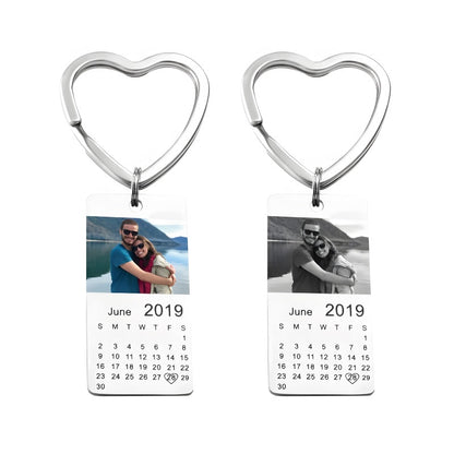 Keychain Set - Personalized Couple Gifts, Customizable with Engraved Photos, Romantic Tokens of Promise