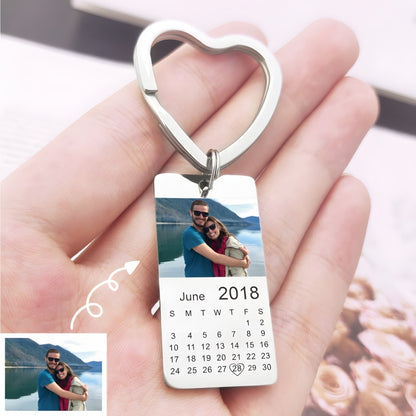 Keychain Set - Personalized Couple Gifts, Customizable with Engraved Photos, Romantic Tokens of Promise
