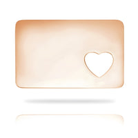 Rose gold heart card - glossy