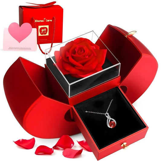 Infinite Love S-Shaped Pendant Necklace - Rose Gold Plated Copper Necklace - Elegant Gift for Women