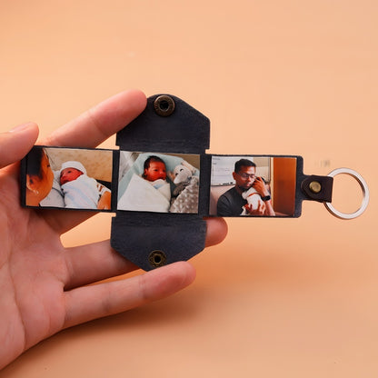 Customized photo keychains for couples - mini wallet design