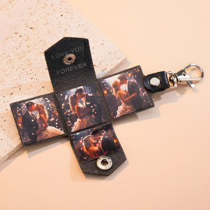 Customized photo keychains for couples - mini wallet design
