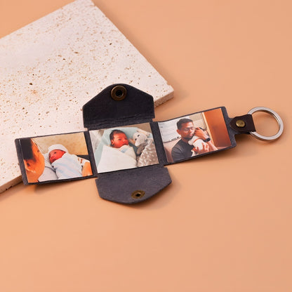 Customized photo keychains for couples - mini wallet design