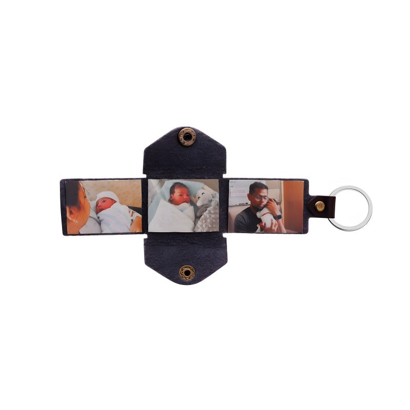 Customized photo keychains for couples - mini wallet design