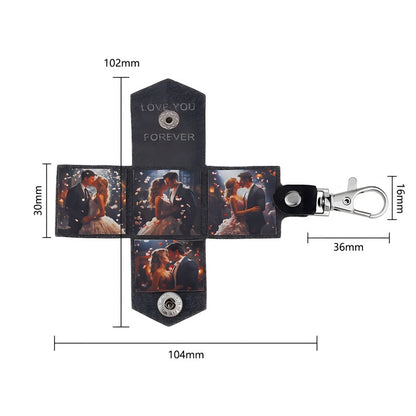 Customized photo keychains for couples - mini wallet design