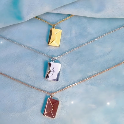 Personalized Love Letter Necklace - Engravable Envelope Pendant Romantic Gift