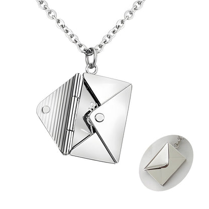 Personalized Love Letter Necklace - Engravable Envelope Pendant Romantic Gift