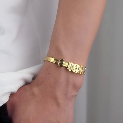 Luxury Flat Snake Bracelet - Sterling Silver Plated with CZ Stones A Timeless Symbol of Eternal Love