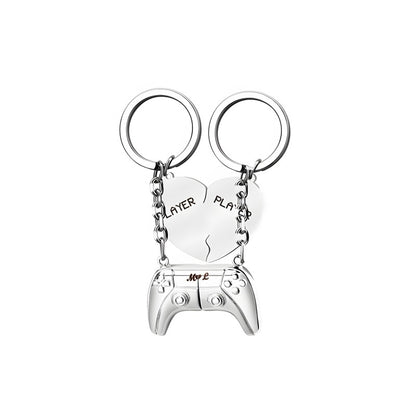 Where Love Clicks: The Magnetic Heart Keychain for Gamer Couples