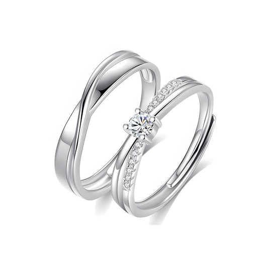 Eternal Together" Möbius Infinity Couple Rings – 925 Silver