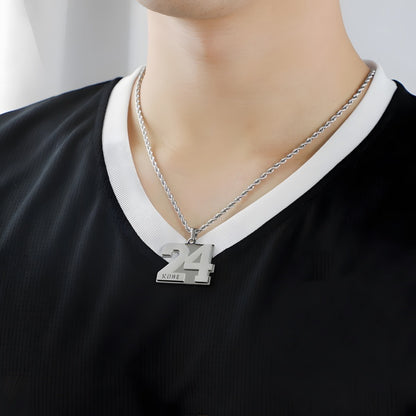Custom Number Necklace - Personalized Titanium Steel Pendant Unisex Jewelry Gift
