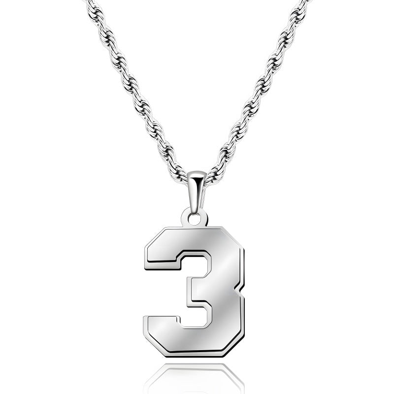 Custom Number Necklace - Personalized Titanium Steel Pendant Unisex Jewelry Gift