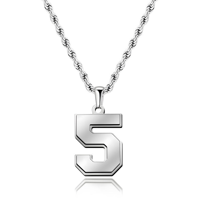 Custom Number Necklace - Personalized Titanium Steel Pendant Unisex Jewelry Gift