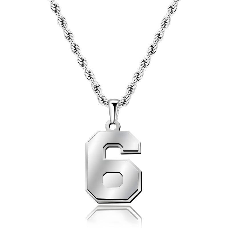 Custom Number Necklace - Personalized Titanium Steel Pendant Unisex Jewelry Gift
