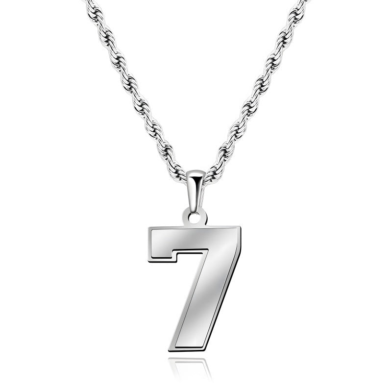 Custom Number Necklace - Personalized Titanium Steel Pendant Unisex Jewelry Gift