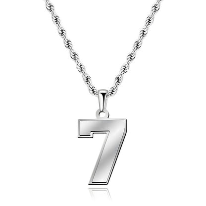 Custom Number Necklace - Personalized Titanium Steel Pendant Unisex Jewelry Gift