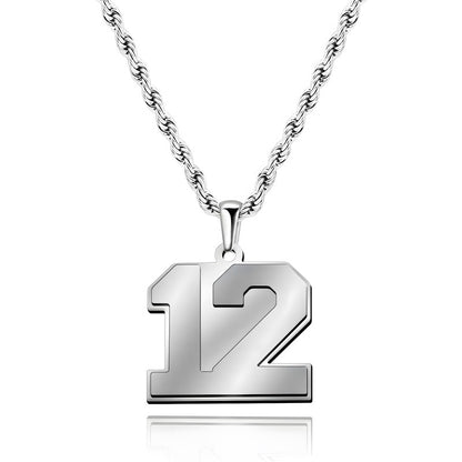 Custom Number Necklace - Personalized Titanium Steel Pendant Unisex Jewelry Gift