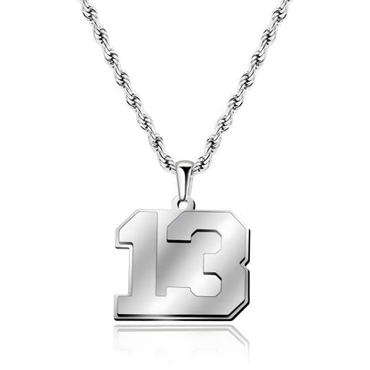 Custom Number Necklace - Personalized Titanium Steel Pendant Unisex Jewelry Gift