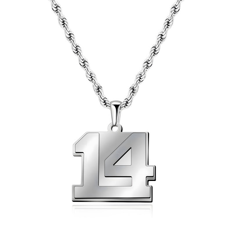 Custom Number Necklace - Personalized Titanium Steel Pendant Unisex Jewelry Gift