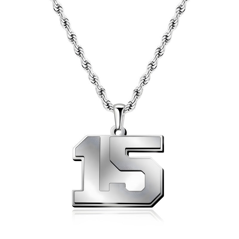 Custom Number Necklace - Personalized Titanium Steel Pendant Unisex Jewelry Gift