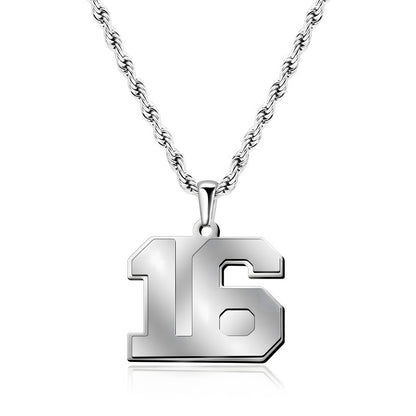 Custom Number Necklace - Personalized Titanium Steel Pendant Unisex Jewelry Gift