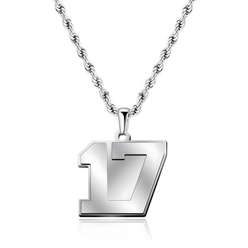 Custom Number Necklace - Personalized Titanium Steel Pendant Unisex Jewelry Gift