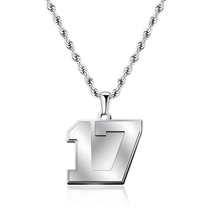 Custom Number Necklace - Personalized Titanium Steel Pendant Unisex Jewelry Gift
