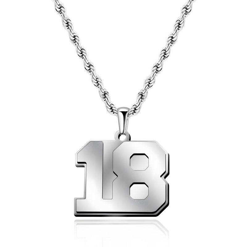 Custom Number Necklace - Personalized Titanium Steel Pendant Unisex Jewelry Gift