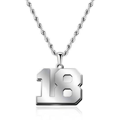 Custom Number Necklace - Personalized Titanium Steel Pendant Unisex Jewelry Gift
