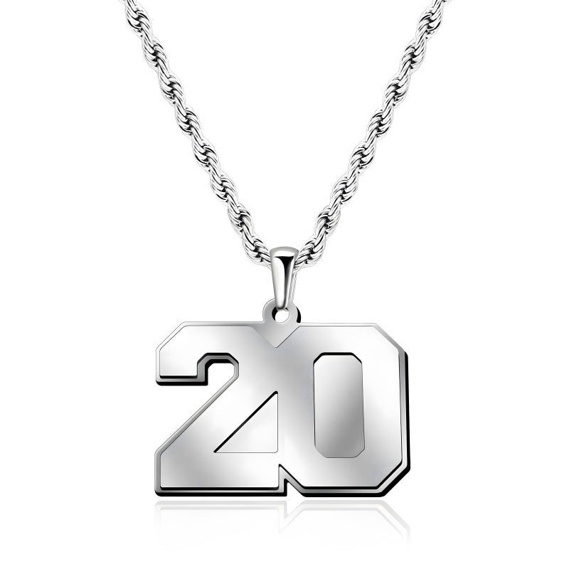 Custom Number Necklace - Personalized Titanium Steel Pendant Unisex Jewelry Gift