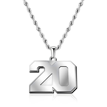 Custom Number Necklace - Personalized Titanium Steel Pendant Unisex Jewelry Gift