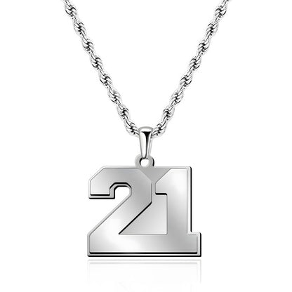 Custom Number Necklace - Personalized Titanium Steel Pendant Unisex Jewelry Gift