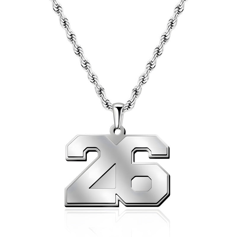 Custom Number Necklace - Personalized Titanium Steel Pendant Unisex Jewelry Gift