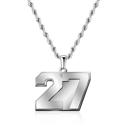 Custom Number Necklace - Personalized Titanium Steel Pendant Unisex Jewelry Gift