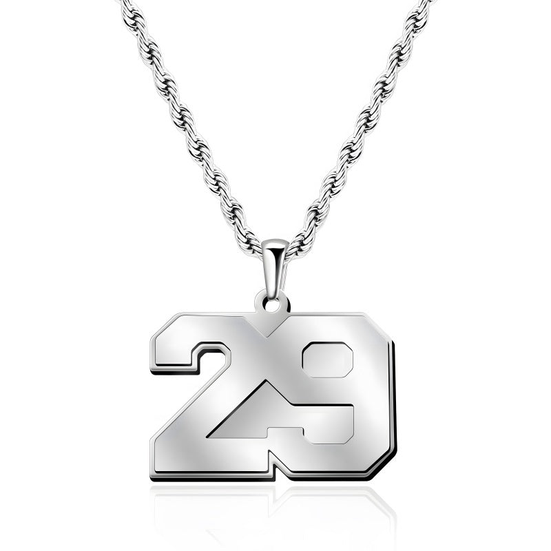 Custom Number Necklace - Personalized Titanium Steel Pendant Unisex Jewelry Gift