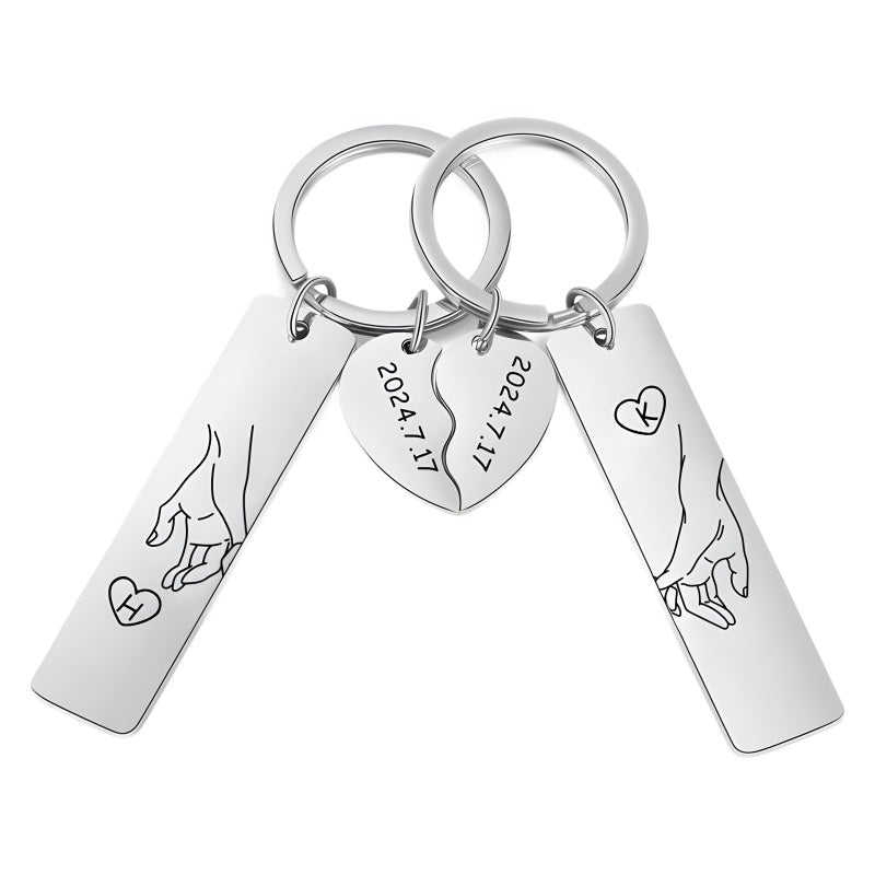 Customized personalized puzzle keychain - Valentine's Day gift for couples