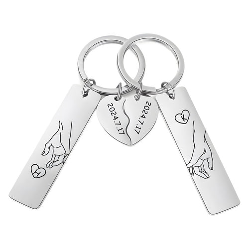 Customized personalized puzzle keychain - Valentine's Day gift for couples