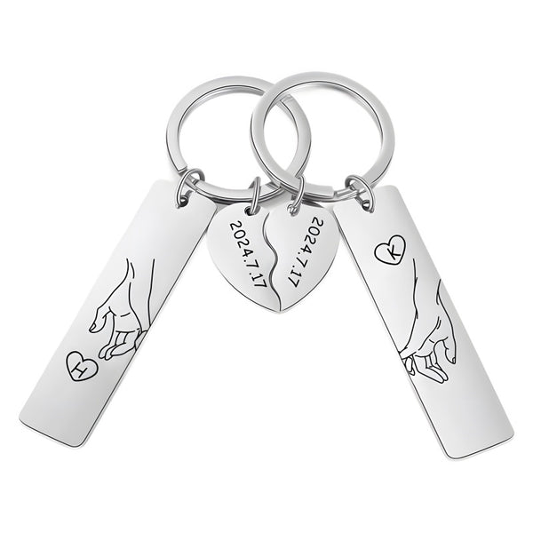 Customized personalized puzzle keychain - Valentine's Day gift for couples