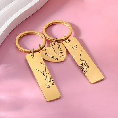Customized personalized puzzle keychain - Valentine's Day gift for couples