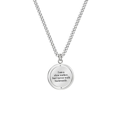 Women's Double-Sided Diamond-Studded Compass Necklace - Personalized Stainless Steel Jewelry Gift with Engraving