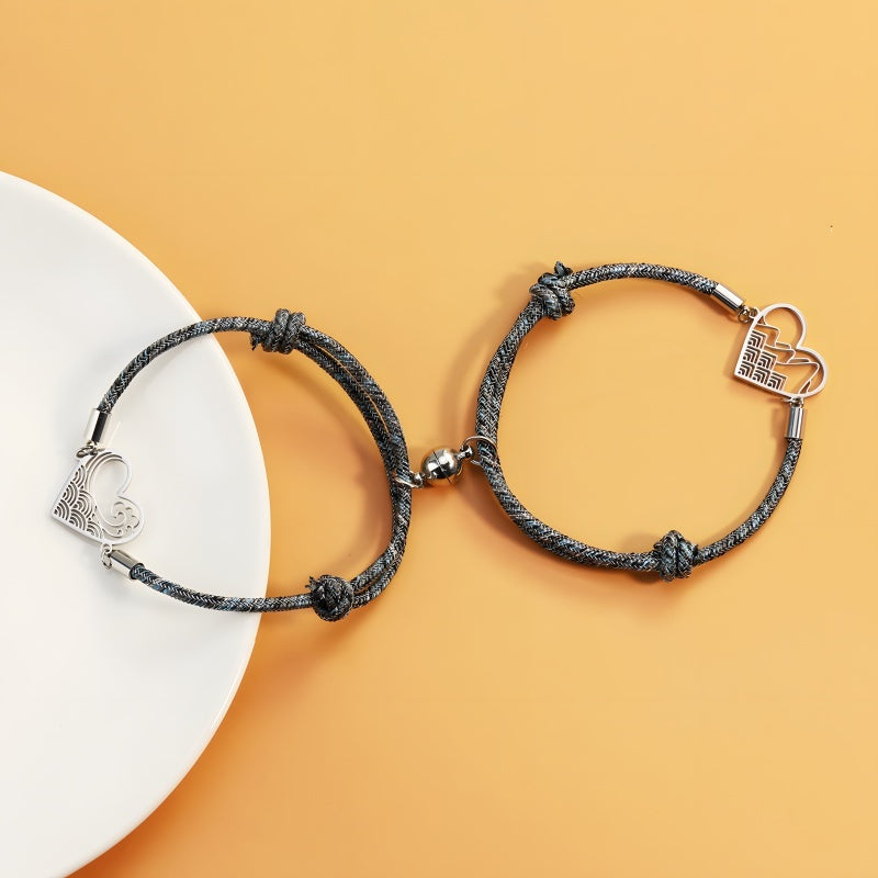 Romantic Couple Bracelet Set (Customizable Anniversary Gift for Her/Him)