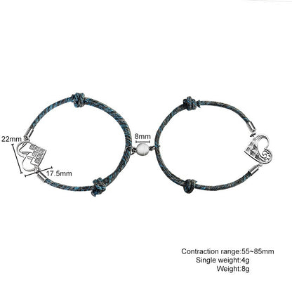 Romantic Couple Bracelet Set (Customizable Anniversary Gift for Her/Him)