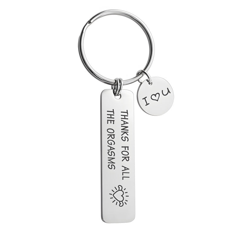 Personalized Stainless Steel Keychain for Him - Custom Engraved Romantic Gift with Coordinates &amp; Dates