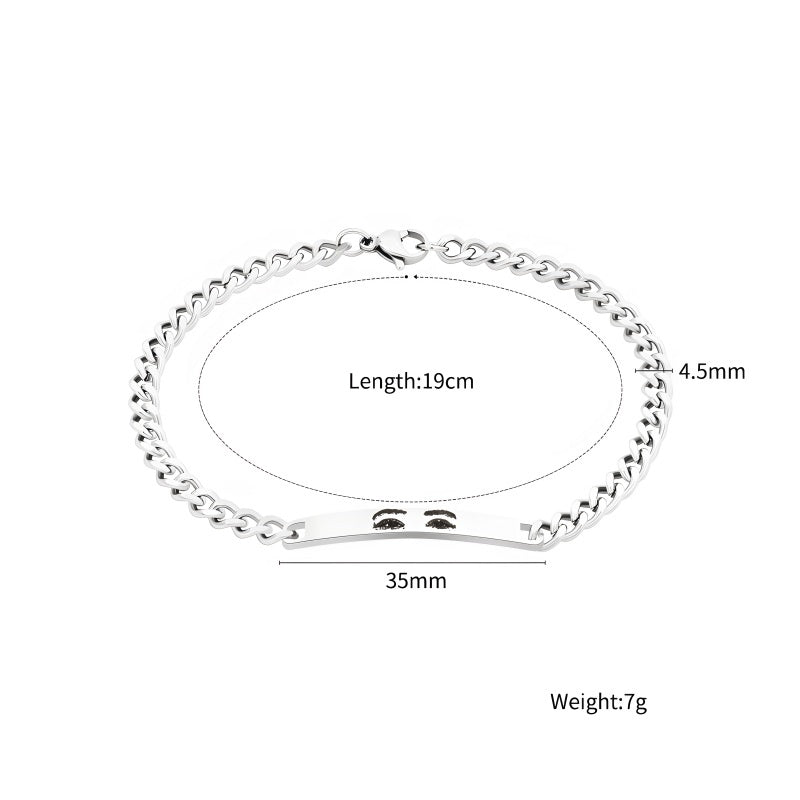 Custom Photo Engraved Couple Bracelet - Unisex Stainless Steel Bracelet - Anniversary & Couple Gift