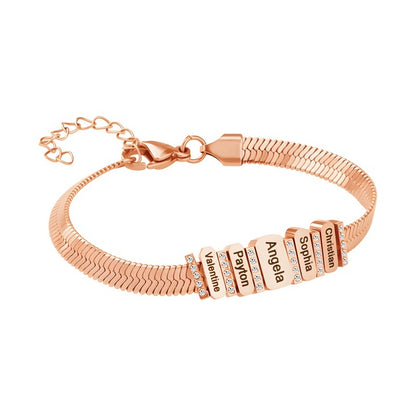 Luxury Flat Snake Bracelet - Sterling Silver Plated with CZ Stones A Timeless Symbol of Eternal Love