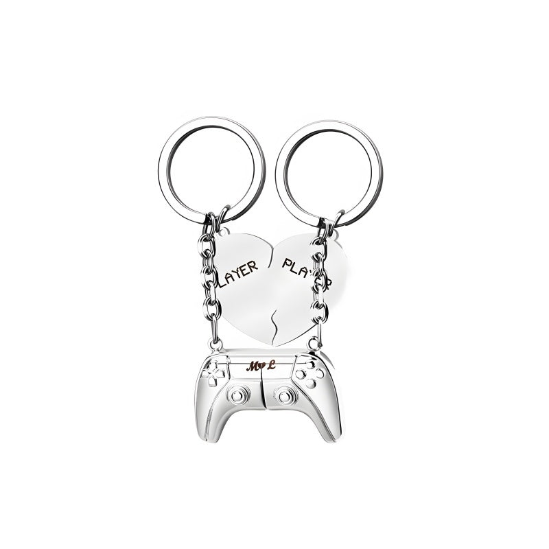Where Love Clicks: The Magnetic Heart Keychain for Gamer Couples