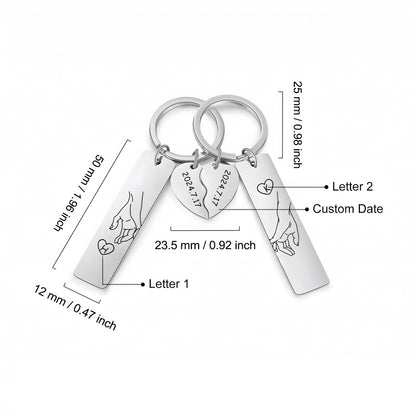 Customized personalized puzzle keychain - Valentine's Day gift for couples