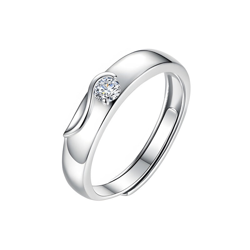 Eternal Wings Moissanite Couple Rings - Promise Woven in Sterling Silver