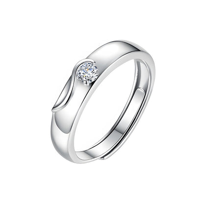 Eternal Wings Moissanite Couple Rings - Promise Woven in Sterling Silver